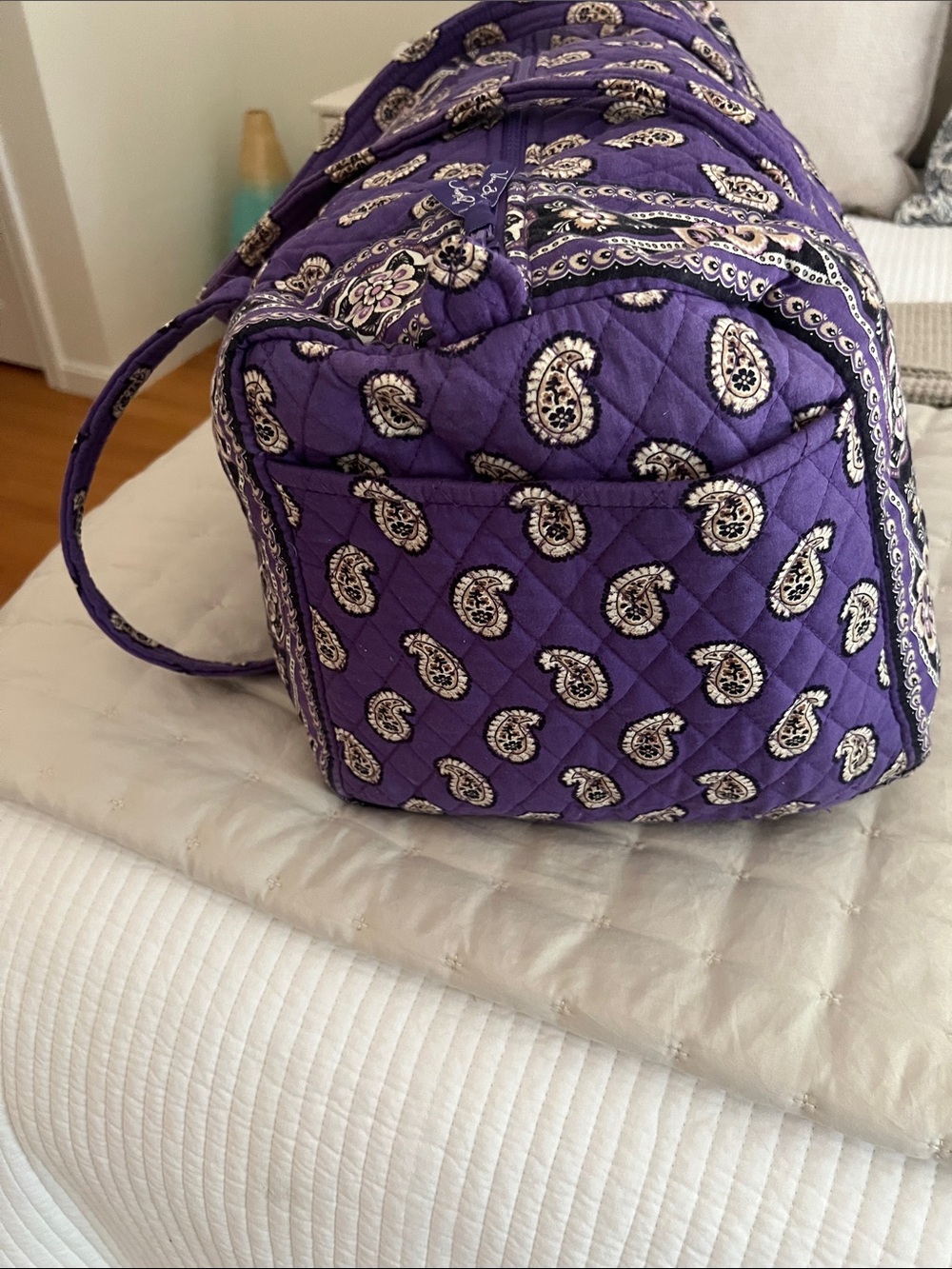 Vera Bradley Purple Paisley Quilted Shoulder Tote - Picture 3 of 3